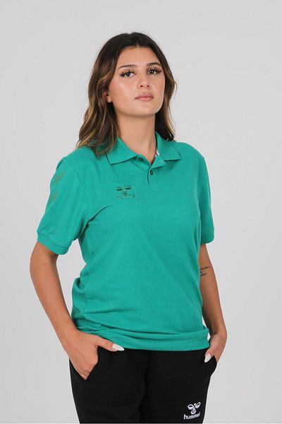 hummel Πράσινο μπλουζάκι Armin με βαμβακερό γιακά Polo