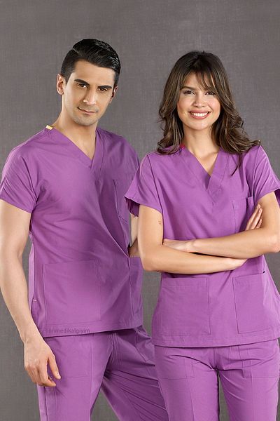 ÇİZGİ MEDİKAL Dr. Greys Model Violet Doctor&Asistent Tricou