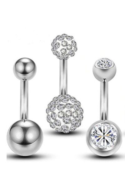 AyçaSilver 3 of Belly Piercing Set