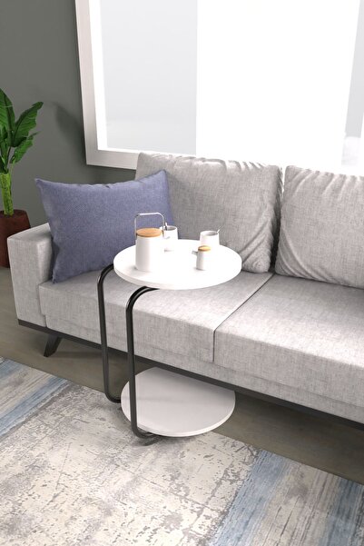 VİLİNZE Emr Tekerlekli Yuvarlak C Sehpa