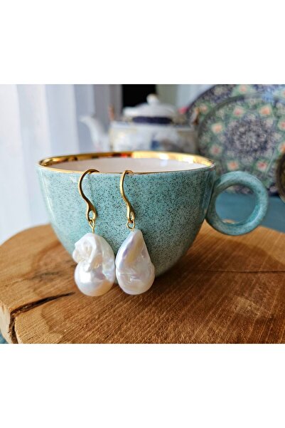 Tasarım Gerçek Barok İnci Çelik Küpe Doğal İnci Küpe