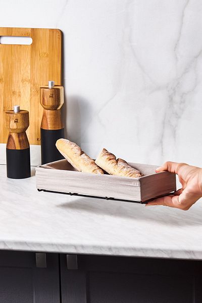 Karaca Fable Gray Bread Basket Small