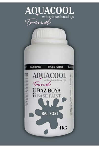 Aquacool Trend Akrilik Hobi Boya 1 Kg Su Bazlı Hibrit Dönüşüm Boyası Ral 7031...