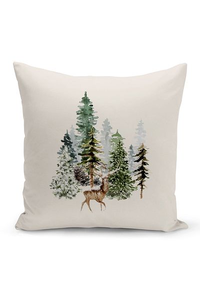 Bertille Home New Year Series Double Sided Digital Printed Throw Pillow Case (Christmas Christmas Cushion Cover)