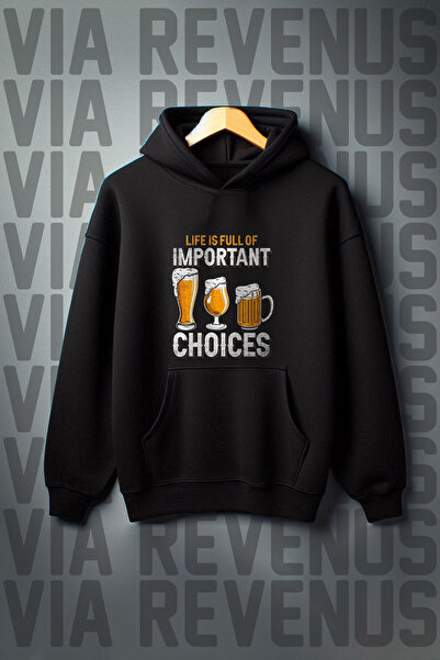 Vordevia Ridicat Wide Mold - Hanorac negru cu glugă cu 3 fire - Buzunar cangu...