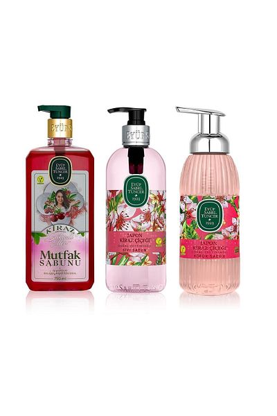 Eyüp Sabri Tuncer Japanese Cherry Blossom Patterned Soap and Foam - Care Hands 2