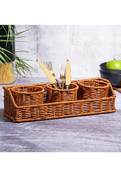 ALBETTO Plastic Knitted Spoon Holder 3 Compartments - 303 Model