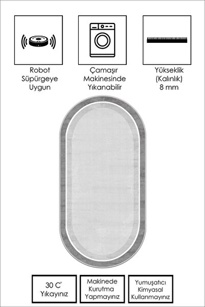 G&C HOME Dijital Kaymaz Yıkanabilir Modern İskandinav Mutfak Halısı Salon Halısı Yolluk