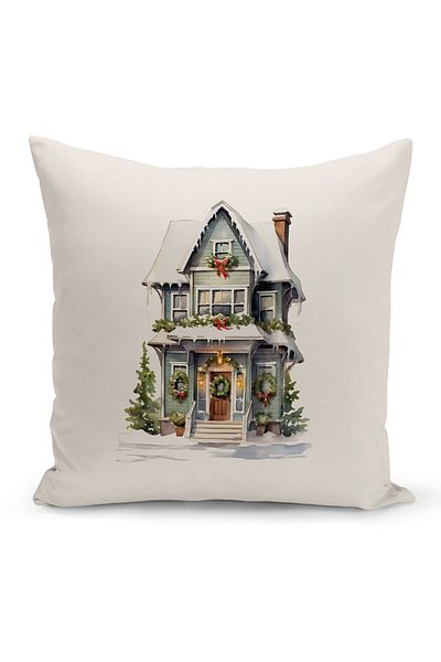Bertille Home New Year Series - Double Sided Digital Printed Throw Pillow Cover (Christmas Christmas Pillow Cover)
