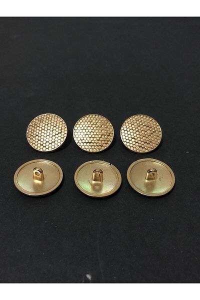 aensia Gold Colored 36 Length Honeycomb Embossed Button - Pack of 6 for Trench Coat, Coat, Jacket