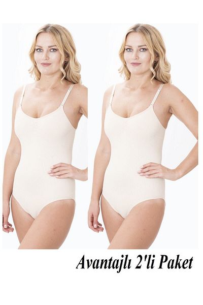 Momslab 1 Size Slimming 2 Pack Firming and Lifting Bodysuit Corset Skin Color