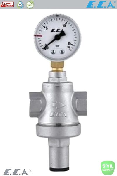 Eca 3/4 Manometreli Basınç Düşürücü Valf Pistonlu Iç Vida Basınç Düşürücü 3/4 602111010