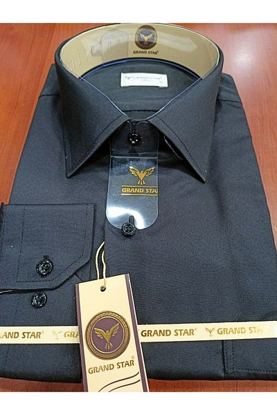 Grand Star Мъжка риза Güncüoğlu с дълъг ръкав и джоб, памучен сатен, класическа