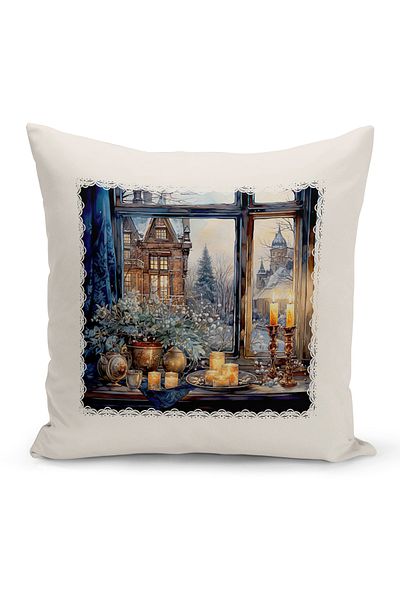 Bertille Home New Year Series Double Sided Digital Printed Throw Pillow Case (Christmas Christmas Cushion Cover)