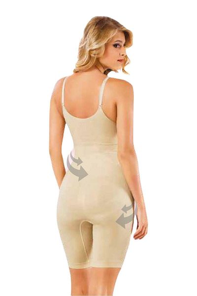Momslab Women's Nude Colored Full Length Body Corset with Adjustment Straps