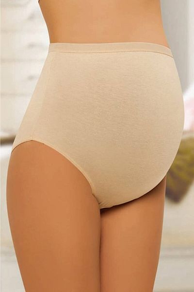 Momslab Women's Nude Cotton Maternity Panties