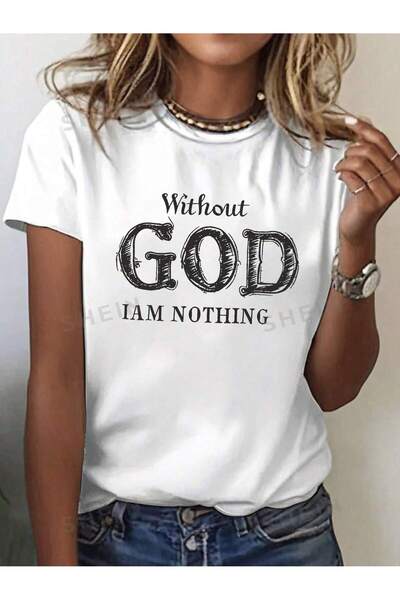 PALPİTO Tricou alb oversize - Femei, fără imprimeu Dumnezeu