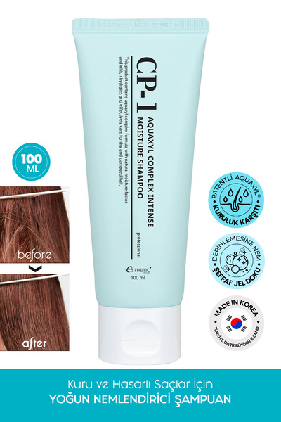 ESTHETIC HOUSE CP-1 Kuru ve Hasarlı Saçlar İçin Yoğun Nemlendirici Şampuan Aquaxyl Complex Intense Shampoo 100ml