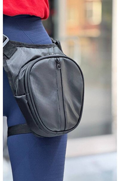 pinlock Karbon Desenli Bacak Çantası