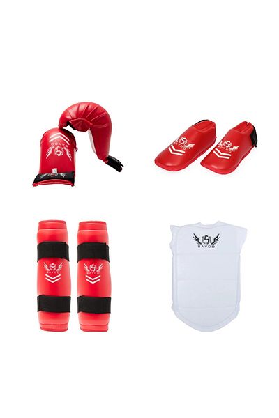 Saydo Gloves Karate Set - Footrest and Kaval Chest Protector