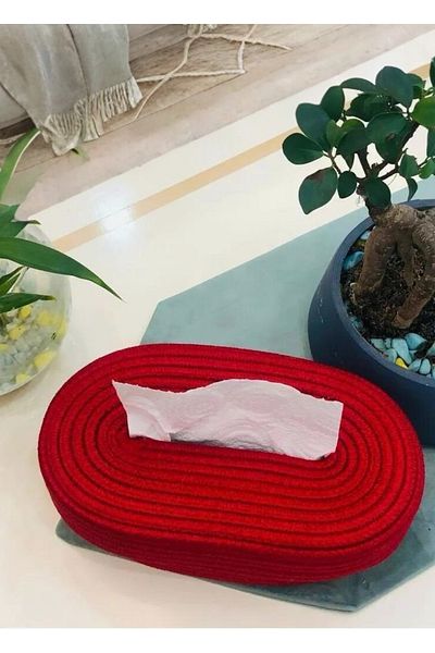 HomeTurko Кутия за поставка за салфетки от юта и ракита - Органайзер Органайзер за маса