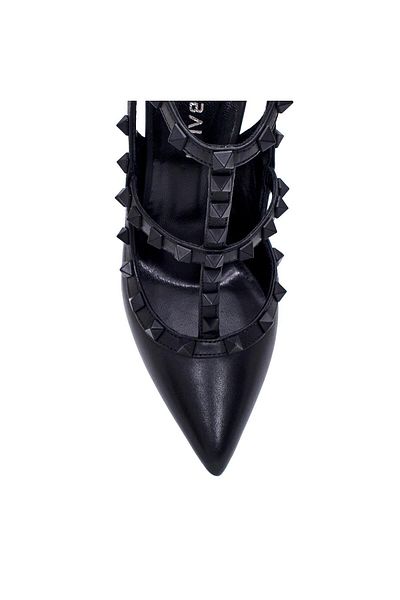 Sofia Baldi Evelin Black Leather Women's Stiletto and Evening Dress