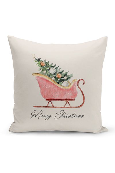 Bertille Home New Year Series Double Sided Digital Printed Throw Pillow Case (Christmas Christmas Cushion Cover)