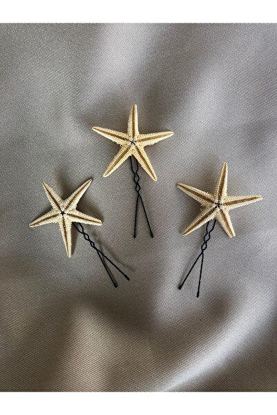 DOĞA ART STORE Gerçek Deniz Yıldızı Firkete Saç Aksesuarı ( 3 Adet )