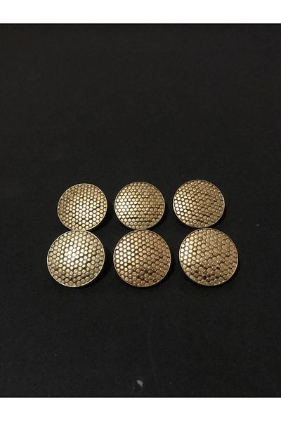 aensia Gold Colored 36 Length Honeycomb Embossed Button - Pack of 6 for Trench Coat, Coat, Jacket