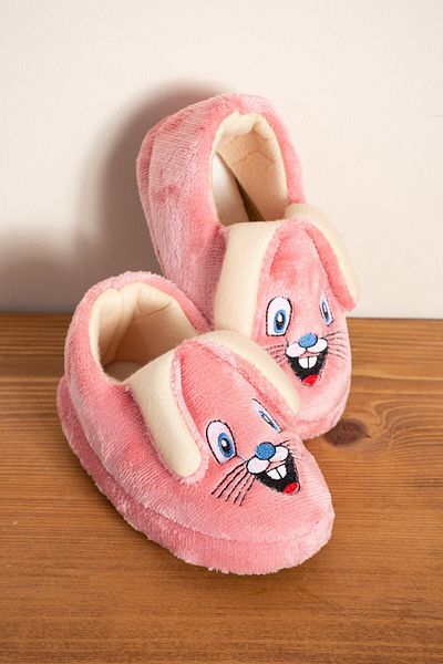 AlbiShoes Παντόφλες για κορίτσια - Χαριτωμένα παιδικά παπούτσια για το σπίτι με φιγούρα κουνελιού, βαμβακερή επένδυση