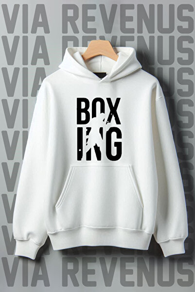 Vordevia Боксерський принт - 3 кишені, великий капюшон, світшот