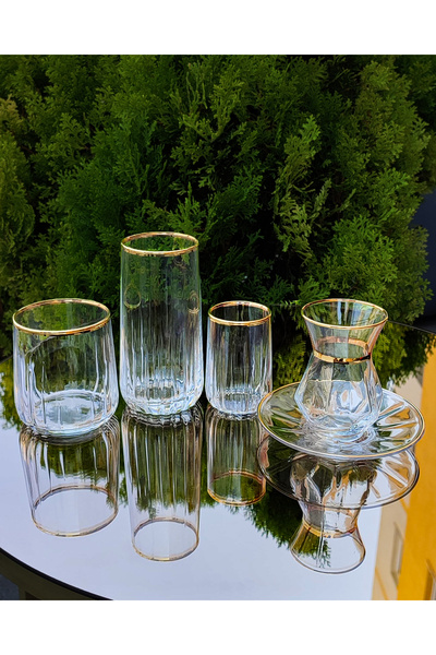 SEÇKİNEV 30 Piece Gilded - Nova Hanedan Pasabahce Set