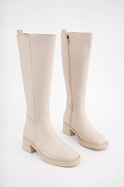 meyra'nın ayakkabıları Γυναικείες μπότες Nude Color - Σχέδιο Blunt Toe