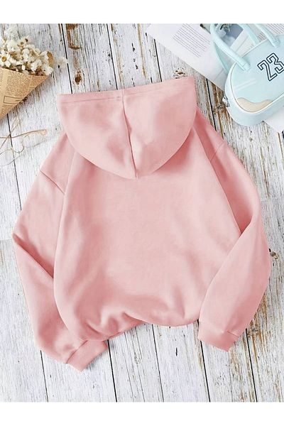 PALPİTO Φούτερ Milano Printed Unisex Pink Hoodie - Φούτερ με κουκούλα 3 νημάτων