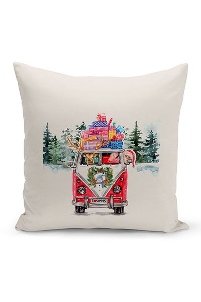 Bertille Home New Year Series Double Sided Digital Printed Throw Pillow Case (Christmas Christmas Cushion Cover)