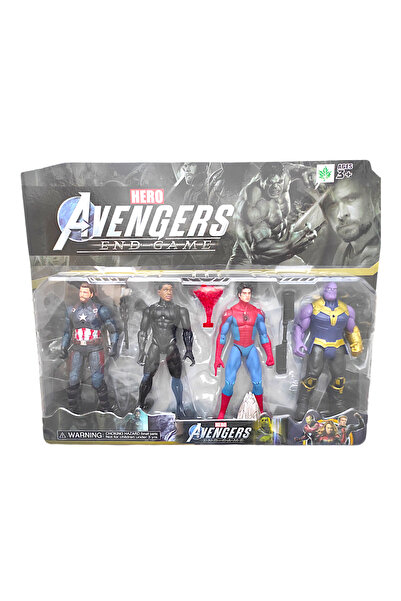 Brother Toys Süper Kahramanlar 18 Cm Işıklı 4'lü Figür Oyuncak Amerika Thanos Kara Panter Örümcek Adam