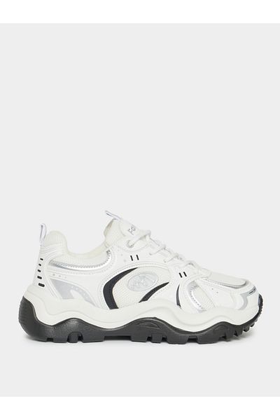 Styli Textured Lace Up Chunky Sneakers