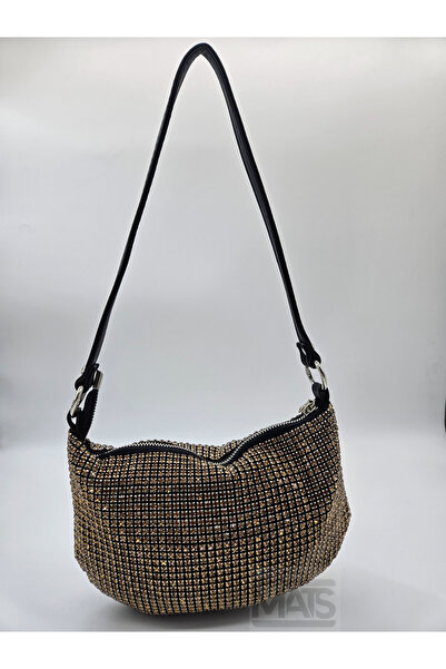 DSN Mats Taş Süslemeli Zincir Askılı Bakır Renk El Ve Omuz Çantası