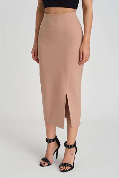 msendam بيري العلامة التجارية عالية الخصر أسفل الركبة الشق مفصلة الجسم جاهزة ...