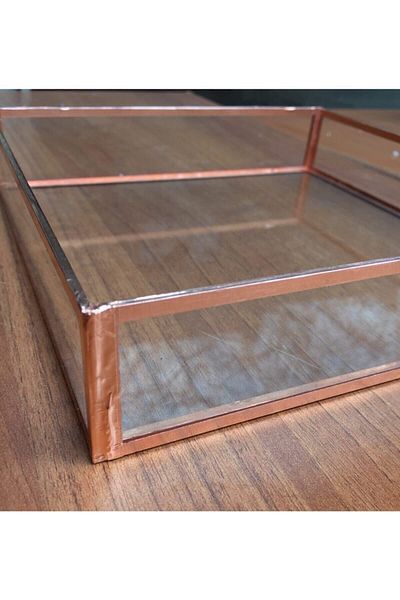 GÜVEN 20x20 cm Square Glass Tray