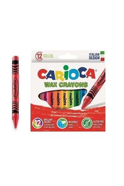 CARIOCA Wax Crayon Non-Polluting Pastel Paint Pen 12 Pack