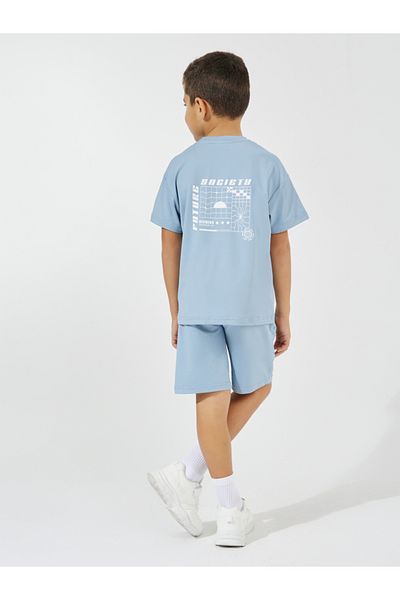 Styli Back Graphic Print Oversized T-Shirt & Shorts Set