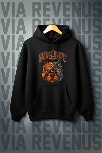 Vordevia Світшот з капюшоном і принтом Bully Life - кишеня-кенгуру, 3 нитки