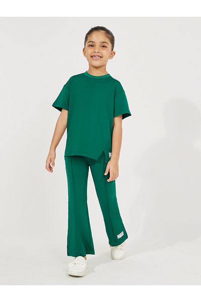 Styli Oversized Drop Shoulder T-Shirt & Flared Leggings Set