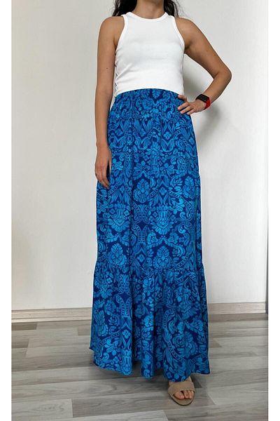 520CK Long Viscose Hijab Skirt - Summer Frilly Women's Skirt