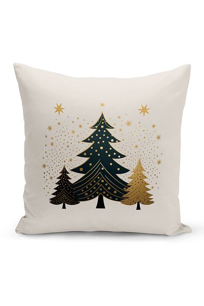 Bertille Home New Year Series Double Sided Digital Printed Throw Pillow Case (Christmas Christmas Cushion Cover)