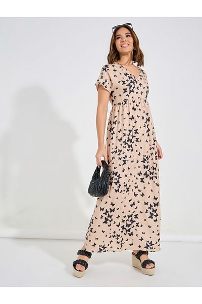 Causey By Styli All Over Butterfly Print A-Line Maxi Dress