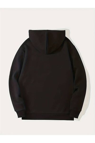 PALPİTO 4 As Printed Unisex Μαύρη κουκούλα με κουκούλα - Φούτερ με 3 νήματα