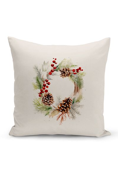 Bertille Home New Year Series Double Sided Digital Printed Throw Pillow Case (Christmas Christmas Cushion Cover)
