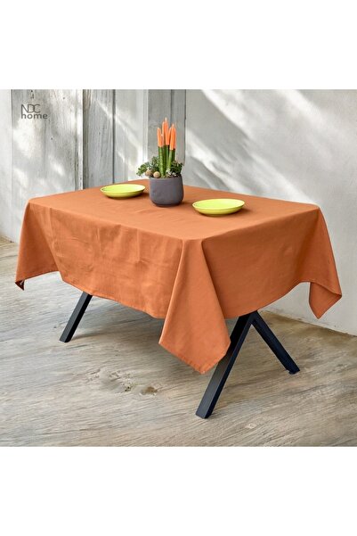 NDC HOME Premium Linen Plain Tablecloth - Cinnamon Color